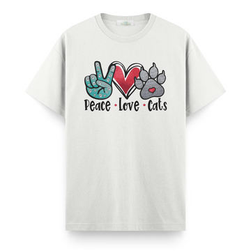 Peace,Love,Cats - Regular T-shirt