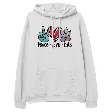 Peace,Love,Cats - Regular Hoodie