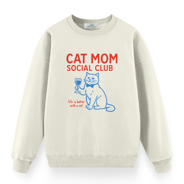 Cat Mom Social Club - Premium Oversize Sweatshirt
