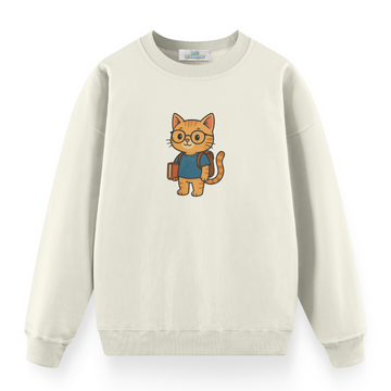 Student Cat - Premium Oversize Sweatshirt
