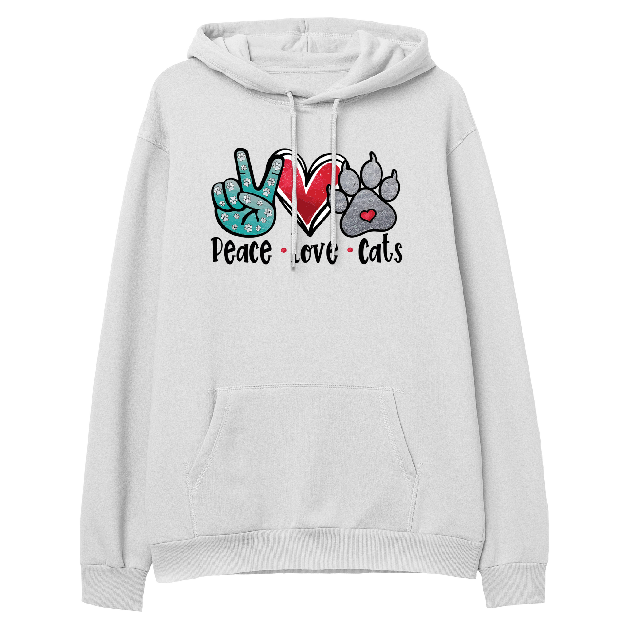 Peace,Love,Cats - Regular Hoodie